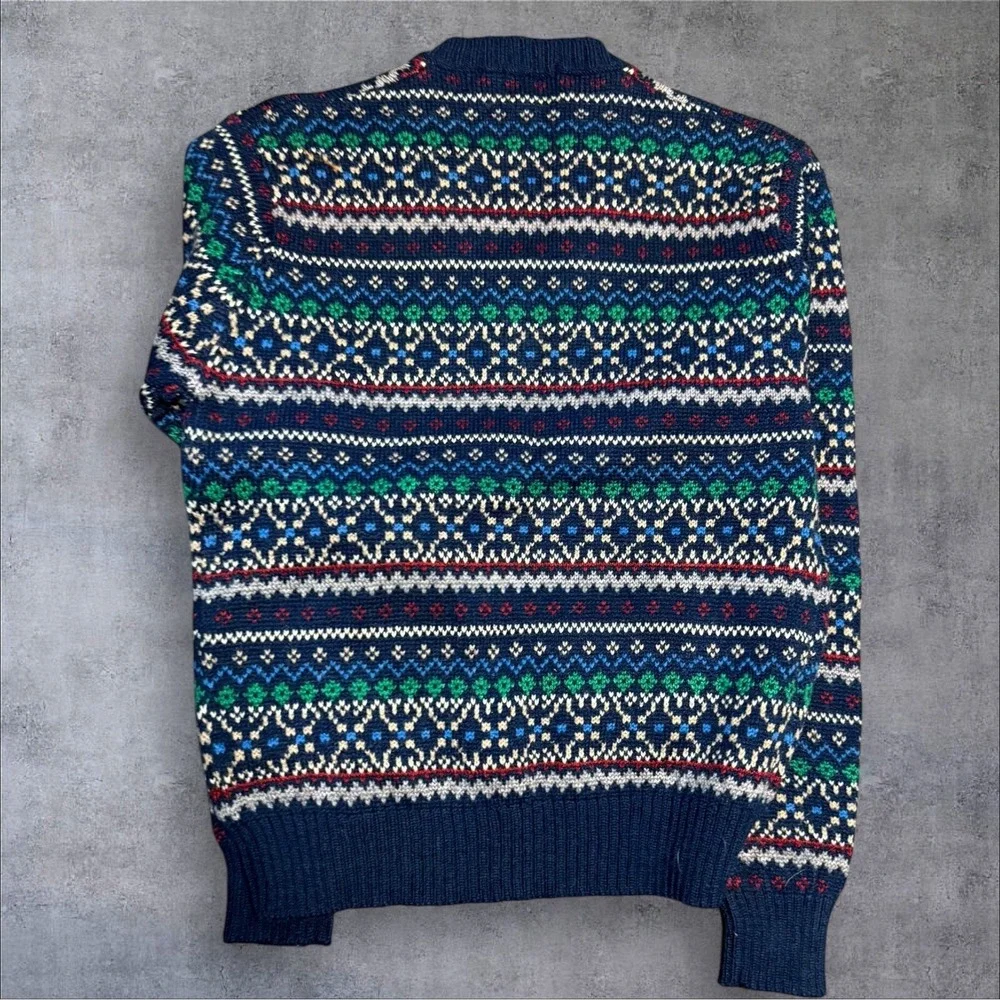 Vintage 80s Indian Brand Wool Sweater‎ Green Wpl 12391 Men's Size Medium